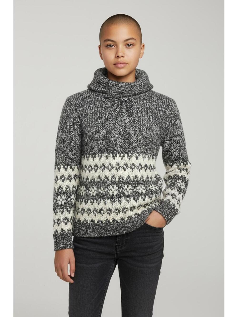 Next UK Fair Isle Pattern Roll Neck Sweater, Size 11-12 Years (Youth)